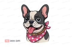 French bulldog wearing pink polka dot bandana animal Product Image 1