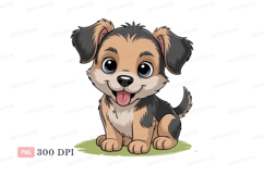 Adorable playful puppy with blue eyes CLIPART canine Product Image 1