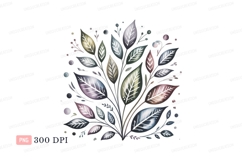 Pastel leaves botanical CLIPART watercolor Product Image 1