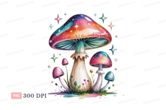 Cosmic mushroom garden with sparkling stars galaxy Product Image 1
