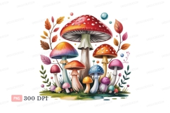 Colorful Mushrooms Forest Foliage CLIPART Product Image 1
