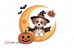 Puppy moon halloween costume CLIPART Product Image 1