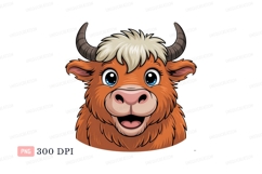 Fluffy orange bull with blue eyes image Product Image 1