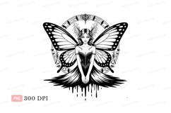 Gothic woman with butterfly wings black Product Image 1