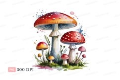 Red white spotted mushrooms with foliage spots Product Image 1