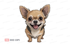 Happy chihuahua dog cartoon puppy canine Product Image 1