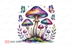 Psychedelic mushrooms butterflies stars fantasy Product Image 1