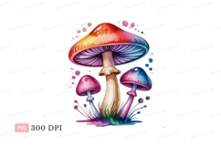 Colorful mushrooms vibrant fantasy psychedelic Product Image 1