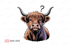 Highland cow question mark animal mammal Product Image 1