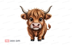 Fluffy Highland Cow brown horns Product Image 1