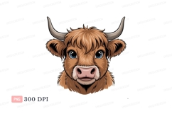 Brown fluffy cow with blue eyes image Product Image 1