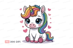 Cute unicorn with rainbow mane and tail image Product Image 1