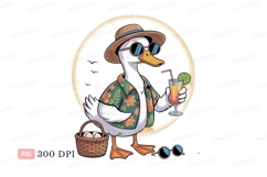 Tropical duck with drink and eggs basket Product Image 1