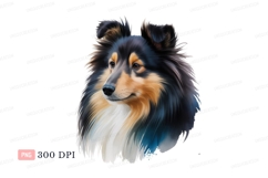 Black tan white dog portrait animal canine Product Image 1