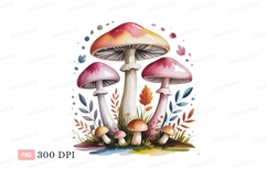Colorful mushrooms with foliage fungi forest Product Image 1
