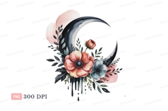 Crescent moon floral arrangement flowers anemone Product Image 1