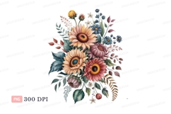 Sunflower chrysanthemum floral arrangement bouquet Product Image 1