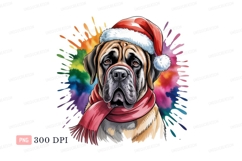 Mastiff festive canine holiday portrait image Product Image 1