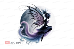 Ethereal fairy silhouette moonlit dance wings fantasy Product Image 1