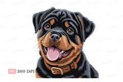 Rottweiler puppy happy expression canine animal Product Image 1