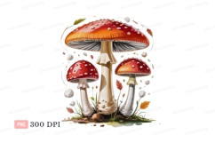 Red white spotted mushrooms fungus Product Image 1