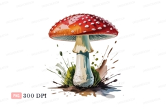 Red spotted mushroom with white stem spots Product Image 1