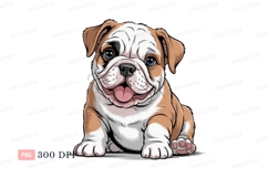 Adorable bulldog puppy with blue eyes canine animal Product Image 1