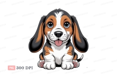 Cute beagle puppy with floppy ears animal Product Image 1