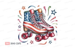 Patriotic roller skates with stars and stripes american Product Image 1