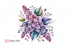 Lilac flowers bouquet purple pink blue image Product Image 1