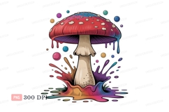 Psychedelic mushroom dripping colorful liquid image Product Image 1