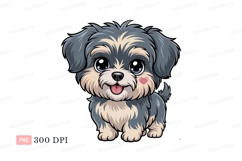 Fluffy puppy with big eyes and heart cute cartoon Product Image 1