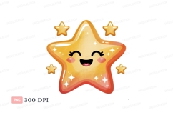 Smiling star with blush cheeks happy cute Product Image 1