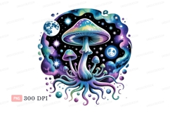 Psychedelic mushroom galaxy art cosmic stars Product Image 1