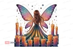Enchanted fairy surrounded by glowing candles wings Product Image 1