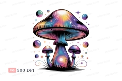 Psychedelic mushroom galaxy art cosmic stars Product Image 1