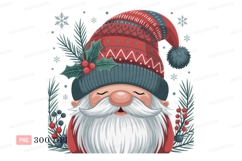 Festive Santa Claus with Holly and Pine Christmas Product Image 1