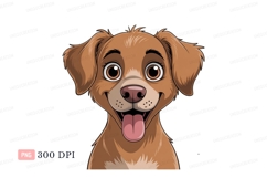 Happy brown dog with tongue out canine animal Product Image 1