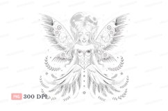 Gothic fairy moon skull wings image Product Image 1