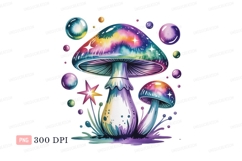 Psychedelic mushrooms with colorful bubbles fantasy Product Image 1