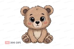Cute brown teddy bear with big eyes plush Product Image 1