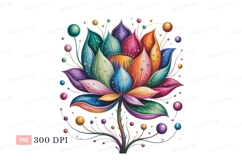Colorful fantasy flower with decorative elements petals Product Image 1
