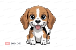 Happy beagle puppy cartoon cute Product Image 1