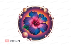 Vibrant hibiscus bloom with golden orbs flower purple Product Image 1