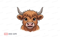 Fluffy brown cow with big eyes highland Product Image 1