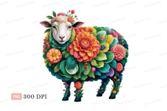 Floral sheep with colorful blossoms flowers Product Image 1