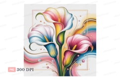 Rainbow calla lilies with pearls lily floral Product Image 1