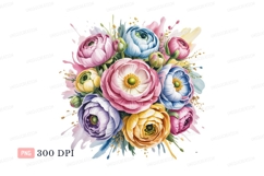 Colorful floral bouquet with splashes flowers pink Product Image 1