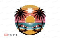 Tropical beach sunset relaxation ocean palm Product Image 1