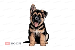 German Shepherd puppy sitting happy canine Product Image 1